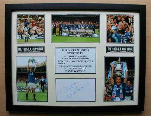 1995 Everton FA Cup Winners Multi Picture Display Signed by Dave Watson (20291)