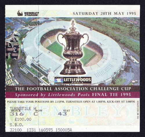 1995 FA Cup Final EVERTON v MANCHESTER UNITED *Near Mint Condition Ticket*