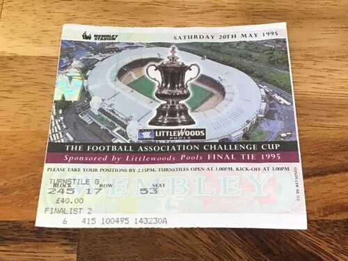 Good condition original FA CUP FINAL TICKET 1995 Everton v Manchester United