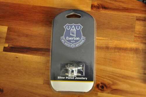 New sealed Official Everton FC Silver Plated Formed Cufflinks Cuff Links