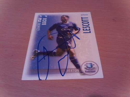 signed everton shoot out card of joleon lescott 2006/07 season