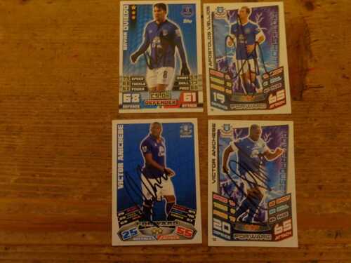 EVERTON  4 Players  signed cards  MATCH ATTAX POST FREE autographed