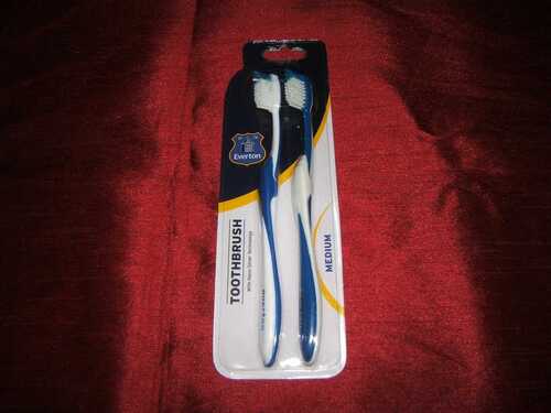 Official Everton Toothbrush 2 Pack - Medium With Nano Silver Technology