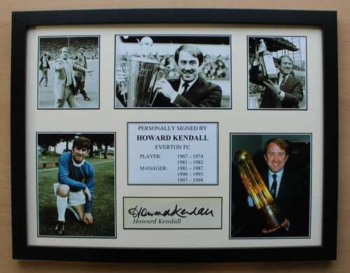 Howard Kendall Signed Everton Multi Picture Career Display (20435)