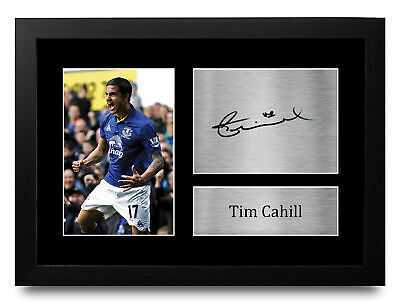 Tim Cahill Signed Printed Autograph Photo Picture a Football Gift to Everton Fan