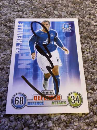 Topps Match Attax trade card signed by Phil Neville Everton