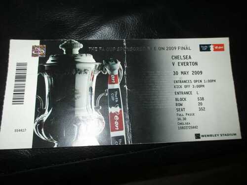 chelsea v everton 30/5/2009 fac final ticket stub