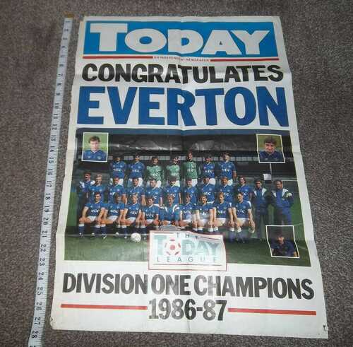 1986/87   Everton Champions  Poster