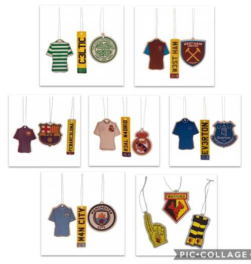 Pack of 3 Football Club Team Car Air Fresheners Official Licensed Product UK Sel