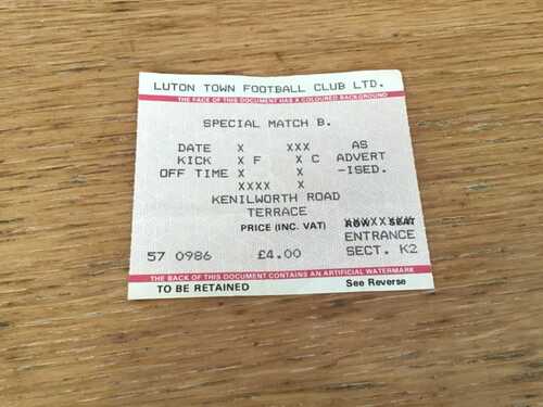 LUTON TOWN V EVERTON FA CUP MATCH TICKET 1985/86