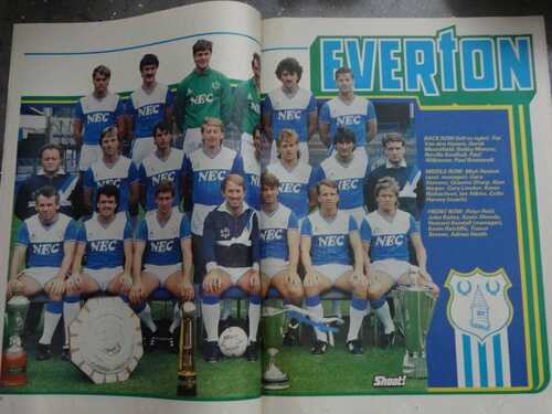 SHOOT! MAGAZINE 28 SEPTEMBER 1985 - EVERTON 1ST DIVISION CHAMPIONS TEAM  PHOTO