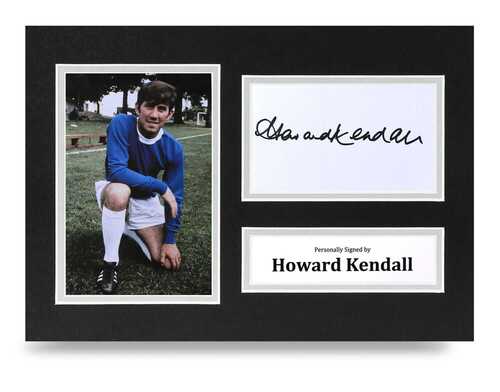 Howard Kendall Signed A4 Photo Display Everton Autograph Memorabilia COA