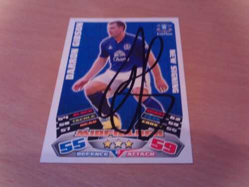 signed everton match attax card of darron gibson