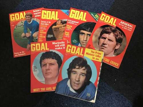 VINTAGE 1970s GOAL MAGAZINE FEATURING EVERTON PLAYERS ON FRONT COVER