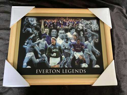 EVERTON LEGENDS FRAMED PRINT 17.5