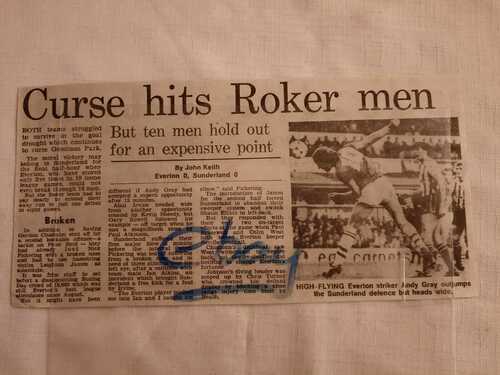 1983/84 EVERTON 0 SUNDERLAND 0 BOXING DAY Newspaper Cutting Report