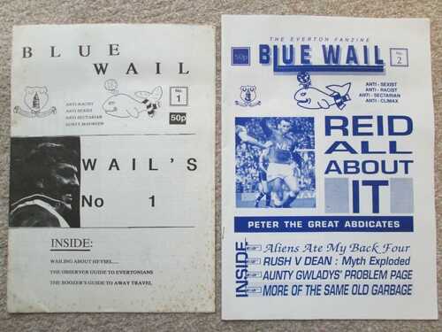 Blue Wail Everton Fanzine Issues 1 and 2 Superb Condition