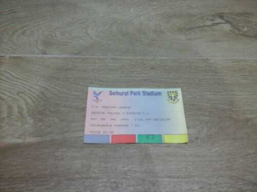 CRYSTAL PALACE V EVERTON 9-1-1993 MATCH DAY TICKET STUB