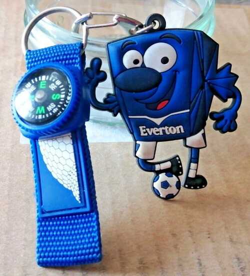 Everton Keyring and. compass