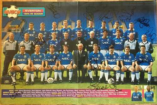 Everton FC - 1994/95  Season - Autographed Team Picture - 17 Original Autographs