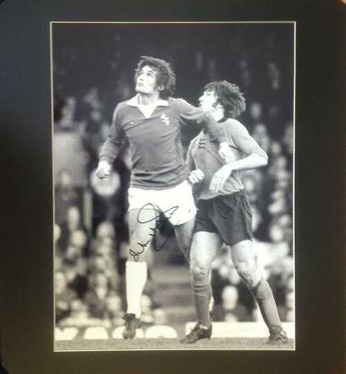 John Hurst Everton Signed Authentic Mounted Football Photograph 20x16 KB207