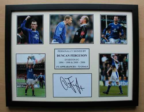 Duncan Ferguson Signed Everton Multi Picture Career Display (20607)