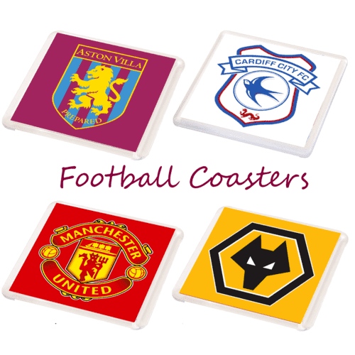 Various Football Drinks Coaster 90mm square