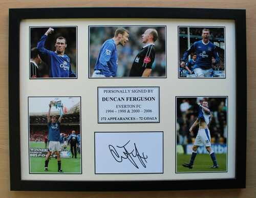 Duncan Ferguson Signed Everton Multi Picture Career Display (20660)