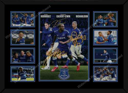 FRAMED  EVERTON FC 2020/21 RICHARLISON RODRIGUEZ SIGNED A4 PHOTO REPRINT