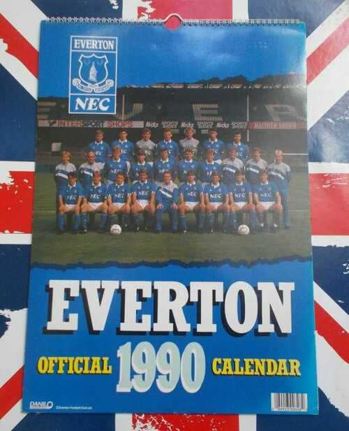Vintage Everton FC Official Calendar 1990