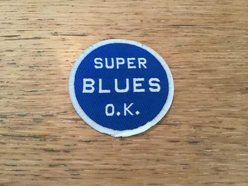 VERY RARE 1970s  EVERTON SUPER BLUES  SPLASH PATCH BADGE NEW MINT CONDITION