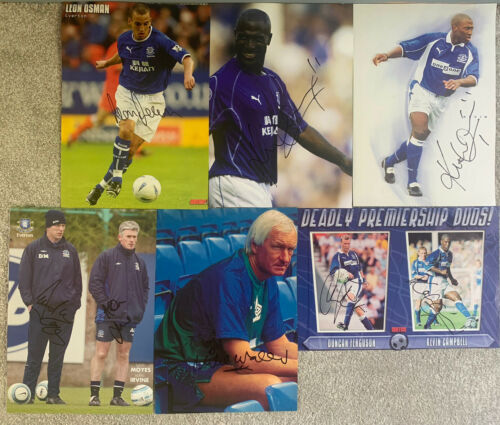 6 X EVERTON SIGNED A4 MAGAZINE PICTURES