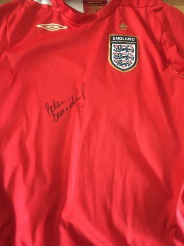 Signed Peter Beardsley Original Umbro England Shirt,Newcastle,Liverpool,Everton