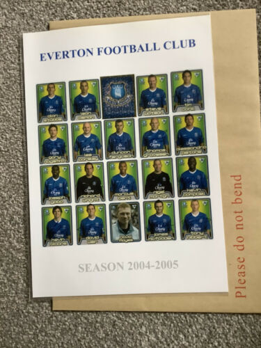 EVERTON TEAM SQUAD SIGNED PHOTO A4 PRINT 2004-2005 From Panini Stickers