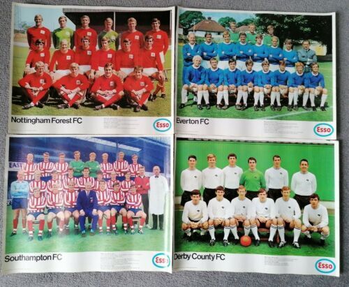 Esso Football Team Posters 1970 Forest, Everton, Derby Etc