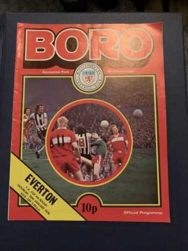 1978 Middlesbrough V Everton English Soccer/football Programme FAC