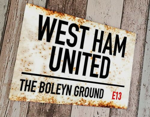 WEST HAM UTD - BOLEYN/UPTON PARK SUBLIMATED WALL MAN CAVE PLAQUE