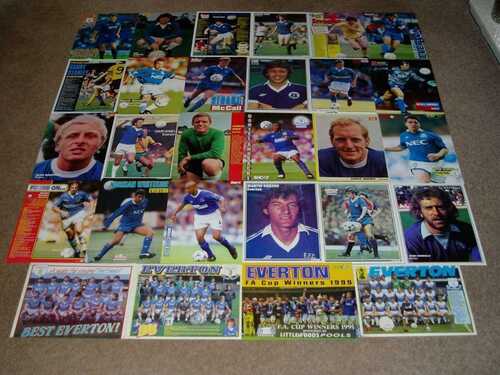 EVERTON FC  –  Shoot etc. magazine Team Group and Player Posters Set [3]