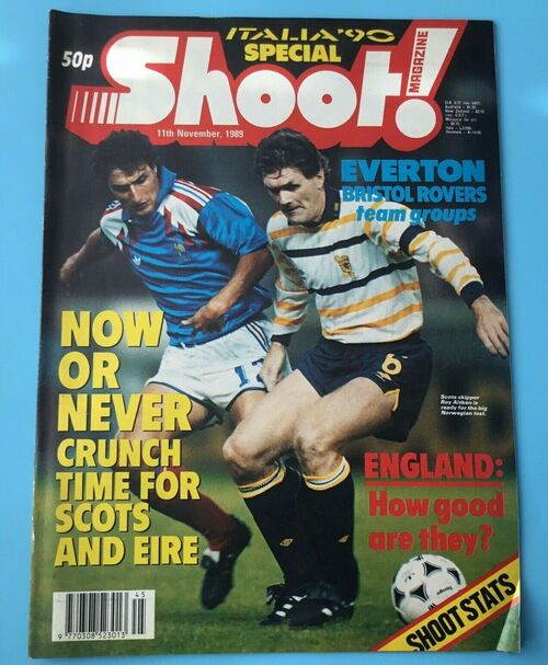 Shoot Magazine 11th November 1989  Everton, Bristol Rovers, Colin Pates