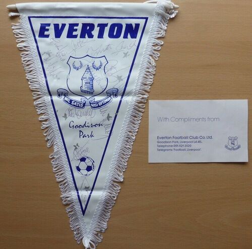 Vintage Everton pennant multi signed inc. Harvey, Whiteside, Nevin +++ (20824)