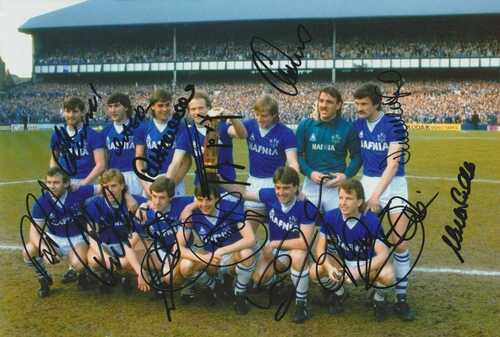 Everton League Champions 1985 Squad Signed 12x8 Photograph