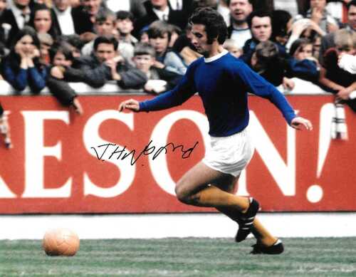 jimmy husband everton in action against leeds united 1970 signed 10x8 photo