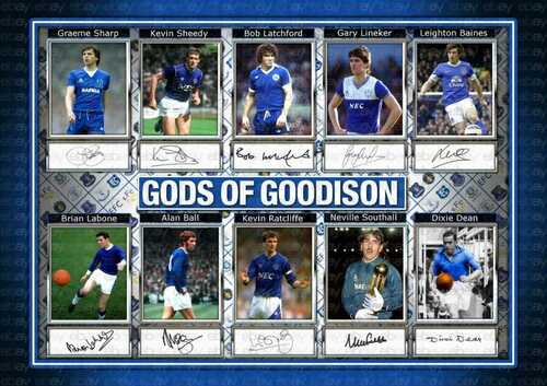 EFC – Everton – Gods Of Goodison –  ORIGINAL A4 Signed PHOTO PRINT MEMORABILIA