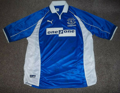 Old Everton FC One To One Home Shirt Fully Signed