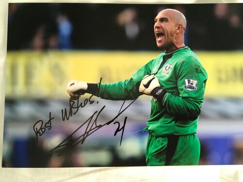 Signed Everton Tim Howard 12 x 8 photo