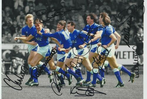 Everton Celebrate League Champions 1987 Multi Signed 12x8 Photograph