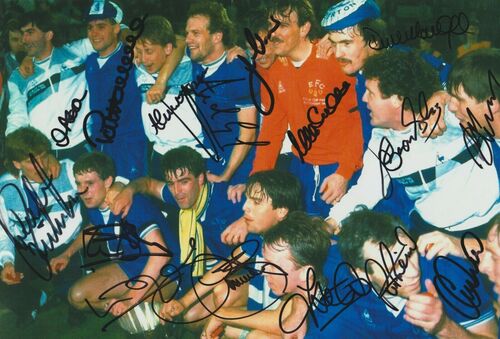 Everton Players Celebrate  Cup Winners Cup Final 1985 - Multi Signed 12x8 photo