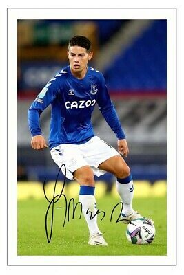 JAMES RODRIGUEZ Signed Autograph 12×8 PHOTO Signature Gift Print EVERTON Soccer