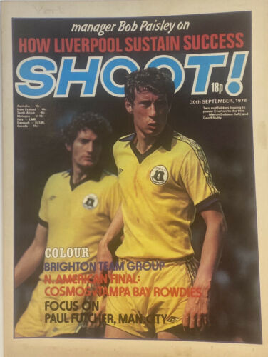 Shoot Magazine 30th September 1978 – Brighton Team Poster – Everton Geoff Nulty