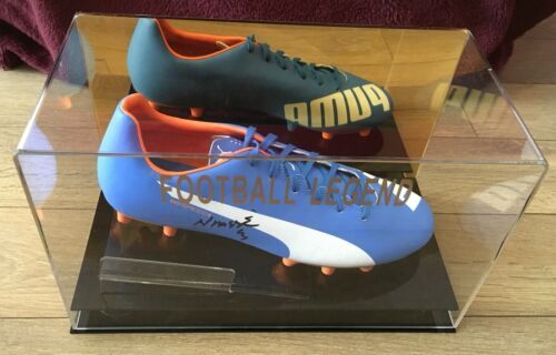 Oumar Niasse Signed Football Boot in Case Cardiff City Everton Senegal COA AFTAL